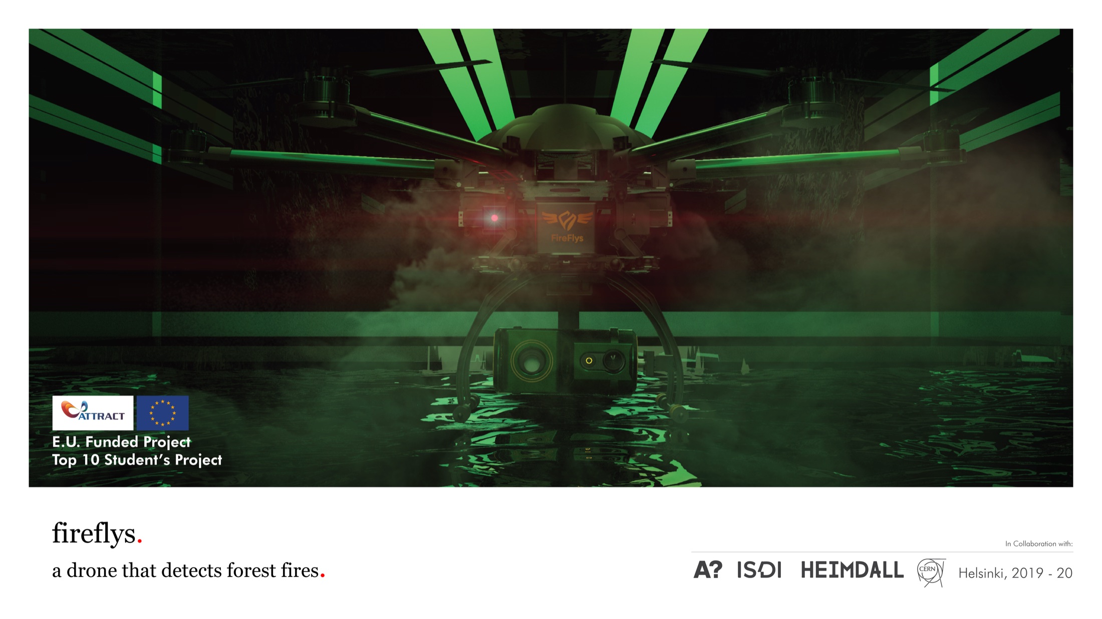 FireFlys wildfire-detection drone carrying a stabilised sensor payload.
